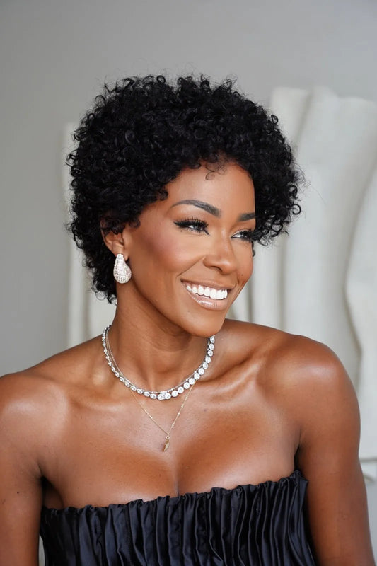 Human Hair Wig Carol color 1b